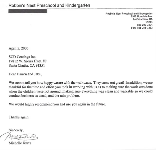 Customer testimonial deck waterproofing Los Angeles